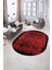 Dijital Kaymaz Yıkanabilir Modern Desen Oval Yolluk Mutfak Salon Halısı, N-O-Modern-04-Kırmızı, 5