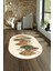 Dijital Kaymaz Yıkanabilir Modern Desen Oval Yolluk Mutfak Salon Halısı, N-O-Modern-08-Krem, 4
