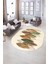 Dijital Kaymaz Yıkanabilir Modern Desen Oval Yolluk Mutfak Salon Halısı, N-O-Modern-08-Krem, 5