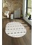 Dijital Kaymaz Yıkanabilir Modern Desen Oval Yolluk Mutfak Salon Halısı, N-O-Modern-64-Krem, 4