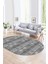 Dijital Kaymaz Yıkanabilir Modern Desen Oval Yolluk Mutfak Salon Halısı, N-O-Modern-19-Gri, 1
