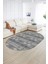 Dijital Kaymaz Yıkanabilir Modern Desen Oval Yolluk Mutfak Salon Halısı, N-O-Modern-19-Gri, 2