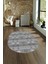 Dijital Kaymaz Yıkanabilir Modern Desen Oval Yolluk Mutfak Salon Halısı, N-O-Modern-19-Gri, 4