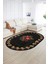 Dijital Kaymaz Yıkanabilir Modern Desen Oval Yolluk Mutfak Salon Halısı, N-O-Modern-20-Antrasit, 2