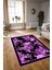 Dijital Baskılı Kaymaz Yıkanabilir Modern Desen Yolluk Mutfak Salon Halısı, N-Modern-16-Mor, 3