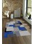 Dijital Baskılı Kaymaz Yıkanabilir Modern Desen Yolluk Mutfak Salon Halısı, N-Modern-47-Mavi, 4