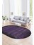Dijital Kaymaz Yıkanabilir Modern Desen Oval Yolluk Mutfak Salon Halısı, N-O-Modern-28-Mor, 1