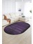 Dijital Kaymaz Yıkanabilir Modern Desen Oval Yolluk Mutfak Salon Halısı, N-O-Modern-28-Mor, 2