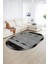 Dijital Kaymaz Yıkanabilir Modern Desen Oval Yolluk Mutfak Salon Halısı, N-O-Modern-10-Antrasit, 2