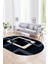 Dijital Kaymaz Yıkanabilir Modern Desen Oval Yolluk Mutfak Salon Halısı, N-O-Modern-40-Lacivert, 1
