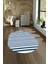 Dijital Kaymaz Yıkanabilir Modern Desen Oval Yolluk Mutfak Salon Halısı, N-O-Modern-63-Mavi, 4