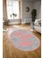 Dijital Kaymaz Yıkanabilir Modern Desen Oval Yolluk Mutfak Salon Halısı, N-O-Modern-41-Pembe, 3