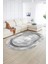 Dijital Kaymaz Yıkanabilir Modern Desen Oval Yolluk Mutfak Salon Halısı, N-O-Modern-46-Gümüş, 2