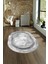Dijital Kaymaz Yıkanabilir Modern Desen Oval Yolluk Mutfak Salon Halısı, N-O-Modern-46-Gümüş, 4