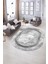 Dijital Kaymaz Yıkanabilir Modern Desen Oval Yolluk Mutfak Salon Halısı, N-O-Modern-46-Gümüş, 5
