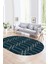 Dijital Kaymaz Yıkanabilir Modern Desen Oval Yolluk Mutfak Salon Halısı, N-O-Modern-88-Mavi, 1