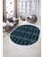 Dijital Kaymaz Yıkanabilir Modern Desen Oval Yolluk Mutfak Salon Halısı, N-O-Modern-88-Mavi, 5