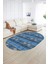 Dijital Kaymaz Yıkanabilir Modern Desen Oval Yolluk Mutfak Salon Halısı, N-O-Modern-19-Mavi, 2