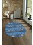 Dijital Kaymaz Yıkanabilir Modern Desen Oval Yolluk Mutfak Salon Halısı, N-O-Modern-19-Mavi, 4