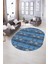 Dijital Kaymaz Yıkanabilir Modern Desen Oval Yolluk Mutfak Salon Halısı, N-O-Modern-19-Mavi, 5