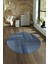 Dijital Kaymaz Taban Yıkanabilir Modern Desen Yuvarlak Mutfak Salon Halısı, N-Y-Modern-34-Mavi, 4