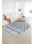 Dijital Kaymaz Yıkanabilir Modern Desen Oval Yolluk Mutfak Salon Halısı, N-O-Modern-92-Mavi, 2