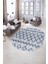 Dijital Kaymaz Yıkanabilir Modern Desen Oval Yolluk Mutfak Salon Halısı, N-O-Modern-92-Mavi, 5