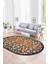 Dijital Kaymaz Yıkanabilir Modern Desen Oval Yolluk Mutfak Salon Halısı, N-O-Modern-32-Renkli, 1