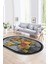 Dijital Kaymaz Yıkanabilir Modern Desen Oval Yolluk Mutfak Salon Halısı, N-O-Modern-13-Renkli, 1