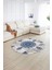 Dijital Kaymaz Taban Yıkanabilir Modern Desen Yuvarlak Mutfak Salon Halısı, N-Y-Modern-45-Mavi, 2