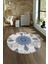 Dijital Kaymaz Taban Yıkanabilir Modern Desen Yuvarlak Mutfak Salon Halısı, N-Y-Modern-45-Mavi, 4