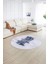 Dijital Kaymaz Taban Yıkanabilir Modern Desen Yuvarlak Mutfak Salon Halısı, N-Y-Modern-50-Mavi, 2