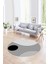 Dijital Kaymaz Taban Yıkanabilir Modern Desen Yuvarlak Mutfak Salon Halısı, N-Y-Modern-52-Gri, 1