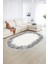 Dijital Kaymaz Yıkanabilir Modern Desen Oval Yolluk Mutfak Salon Halısı, N-O-Modern-48-Gri, 2