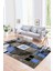 Dijital Baskılı Kaymaz Yıkanabilir Modern Desen Yolluk Mutfak Salon Halısı, N-Modern-33-Mavi, 1