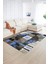 Dijital Baskılı Kaymaz Yıkanabilir Modern Desen Yolluk Mutfak Salon Halısı, N-Modern-33-Mavi, 2