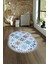 Dijital Kaymaz Yıkanabilir Modern Desen Oval Yolluk Mutfak Salon Halısı, N-O-Modern-14-Mavi, 3