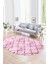 Dijital Kaymaz Yıkanabilir Modern Desen Oval Yolluk Mutfak Salon Halısı, N-O-Modern-57-Pembe, 1