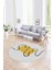 Dijital Kaymaz Taban Yıkanabilir Modern Desen Yuvarlak Mutfak Salon Halısı, N-Y-Modern-61-Sarı, 1