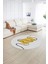 Dijital Kaymaz Taban Yıkanabilir Modern Desen Yuvarlak Mutfak Salon Halısı, N-Y-Modern-61-Sarı, 2