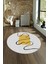 Dijital Kaymaz Taban Yıkanabilir Modern Desen Yuvarlak Mutfak Salon Halısı, N-Y-Modern-61-Sarı, 4