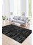 Dijital Baskılı Kaymaz Yıkanabilir Modern Desen Yolluk Mutfak Salon Halısı, N-Modern-89-Siyah, 1