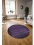 Dijital Kaymaz Taban Yıkanabilir Modern Desen Yuvarlak Mutfak Salon Halısı, N-Y-Modern-28-Mor, 3