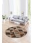 Dijital Kaymaz Taban Yıkanabilir Modern Desen Yuvarlak Mutfak Salon Halısı, N-Y-MODERN-103-KAHVE, 1