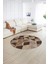 Dijital Kaymaz Taban Yıkanabilir Modern Desen Yuvarlak Mutfak Salon Halısı, N-Y-MODERN-103-KAHVE, 2