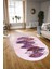 Dijital Kaymaz Yıkanabilir Modern Desen Oval Yolluk Mutfak Salon Halısı, N-O-Modern-08-Mor, 3