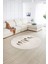 Dijital Kaymaz Taban Yıkanabilir Modern Desen Yuvarlak Mutfak Salon Halısı, N-Y-MODERN-115-KREM, 2
