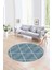 Dijital Kaymaz Taban Yıkanabilir Modern Desen Yuvarlak Mutfak Salon Halısı, N-Y-MODERN-116-MAVİ, 1