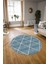 Dijital Kaymaz Taban Yıkanabilir Modern Desen Yuvarlak Mutfak Salon Halısı, N-Y-MODERN-116-MAVİ, 3