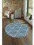 Dijital Kaymaz Taban Yıkanabilir Modern Desen Yuvarlak Mutfak Salon Halısı, N-Y-MODERN-116-MAVİ, 4